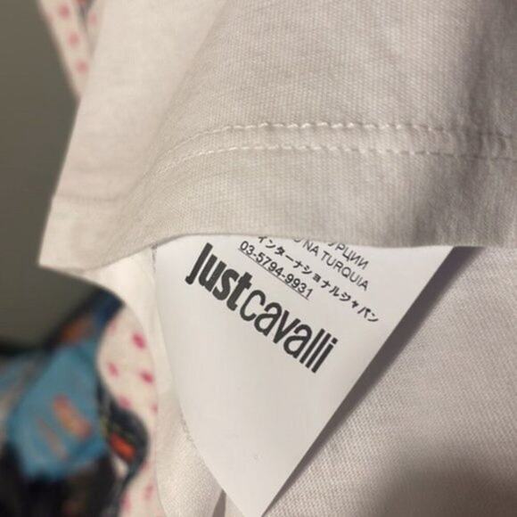 Just Cavalli Riders print short sleeve T shirt white L - Picture 7 of 8